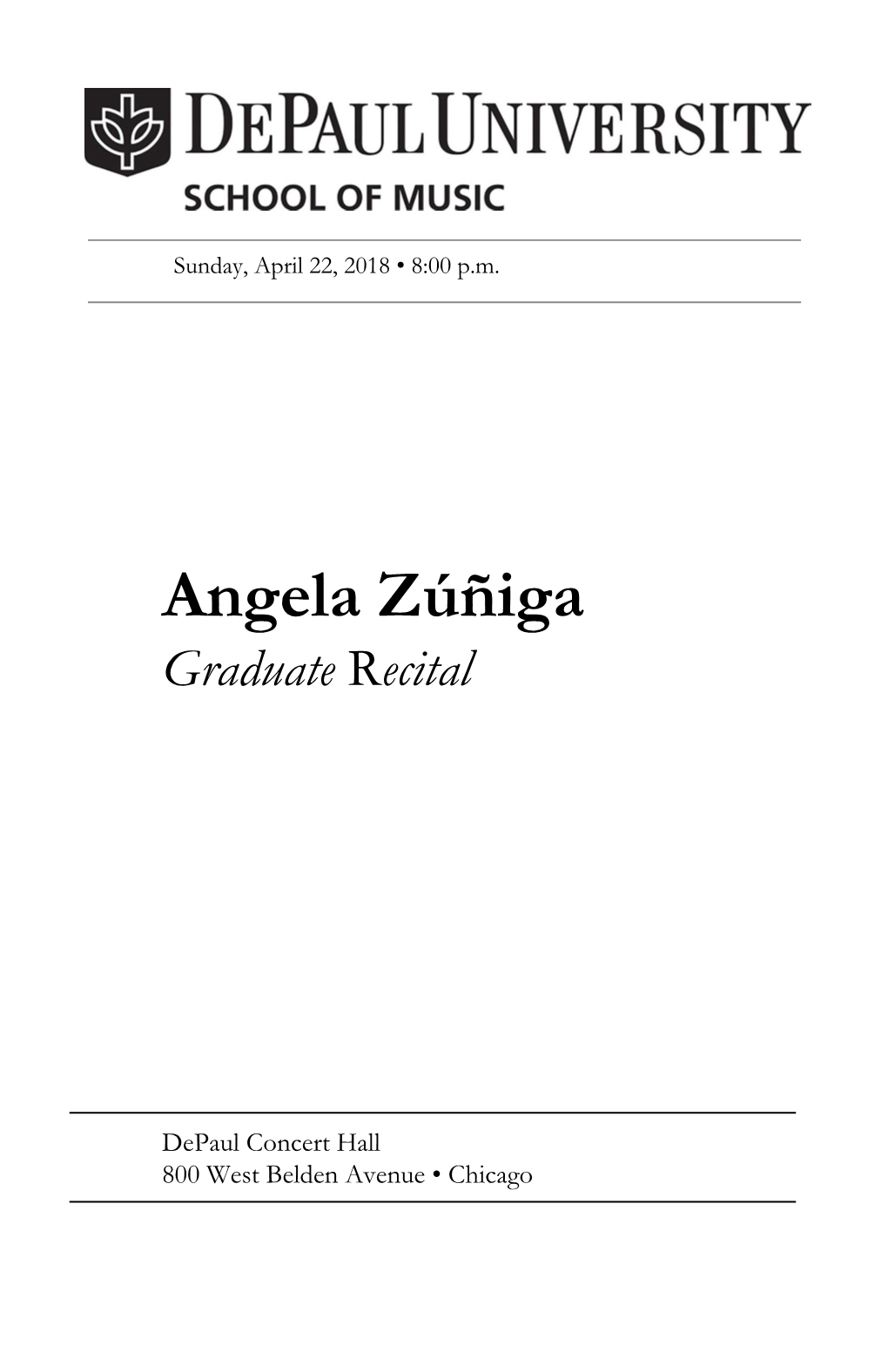 Angela Zúñiga Graduate Recital ​ ​