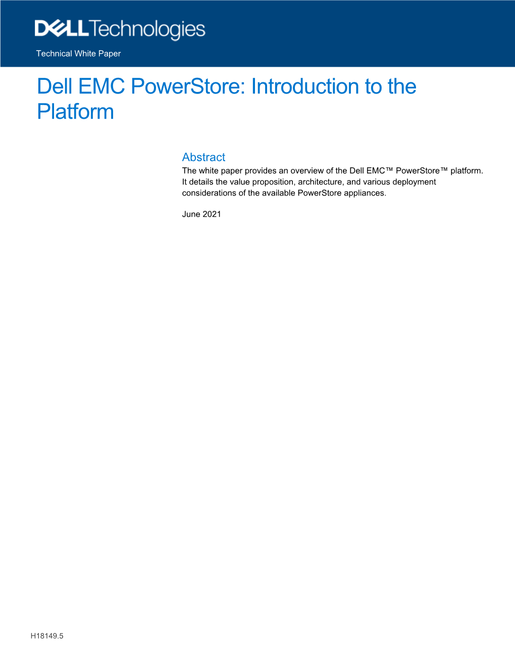 Dell EMC Powerstore: Introduction to the Platform