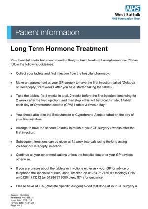 Long Term Hormone Treatment