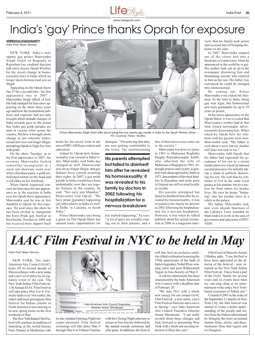 IAAC Film Festival in NYC to Be Held in May