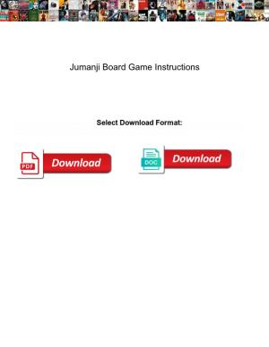 Jumanji Board Game Instructions