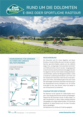 Rund Um Die Dolomiten E-Bike Oder Sportliche Radtour