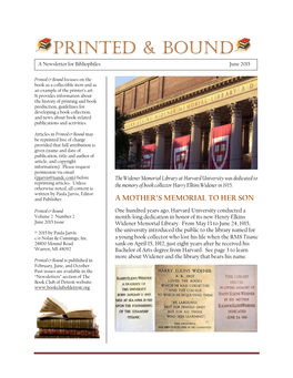 Printed & Bound, June 2015
