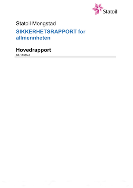 Statoil Mongstad SIKKERHETSRAPPORT for Allmennheten
