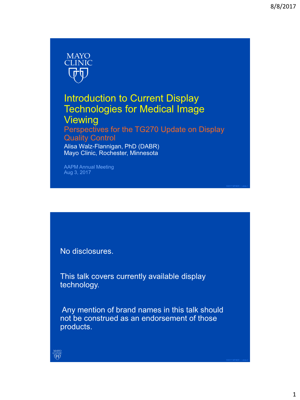 Introduction to Current Display Technologies for Medical Image