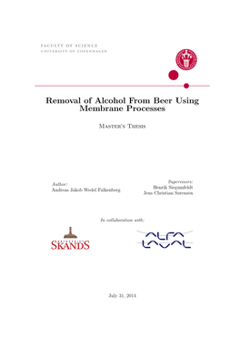 Removal of Alcohol from Beer Using Membrane Processes