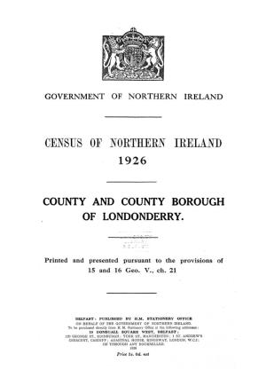 1926 Census Londonderry County Borough Report