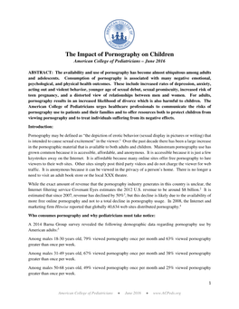 The Impact of Pornography on Children [Pdf]