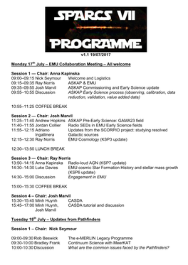 SPARCS VII Final Programme