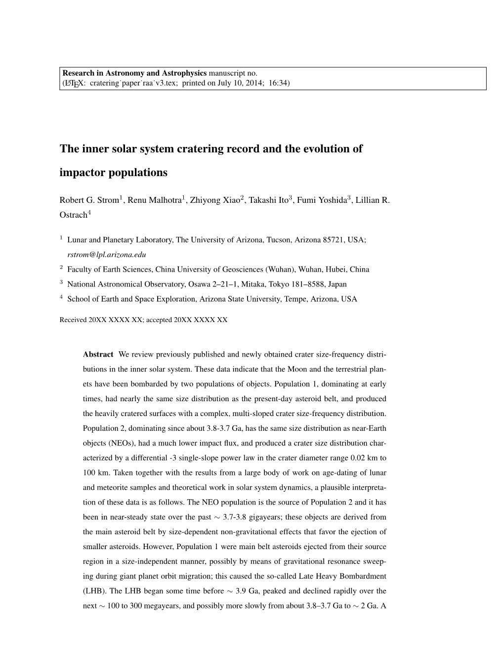 The Inner Solar System Cratering Record and the Evolution of Impactor Populations