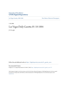 Las Vegas Daily Gazette, 01-18-1884 J