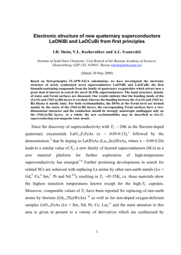 Electronic Structure of New Quaternary Superconductors Laonibi and Laocubi from First Principles