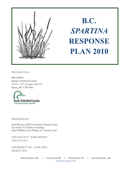 B.C. Spartina Response Plan 2010