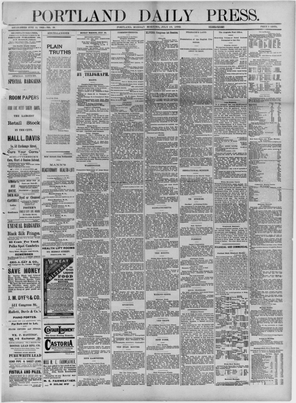 Portland Daily Press: July 10,1882