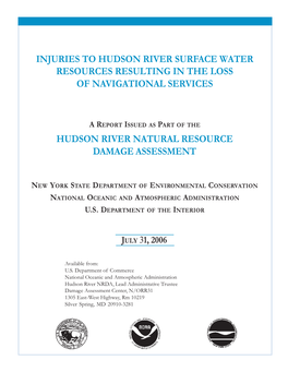 Injuries to Hudson River Surface Water Resources Resulting in Loss Of