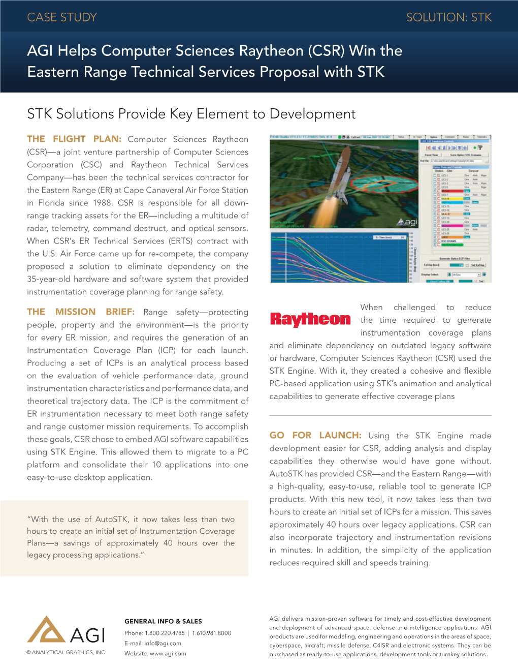 AGI Helps Computer Sciences Raytheon (CSR) Win the Eastern Range Technical Services Proposal with STK