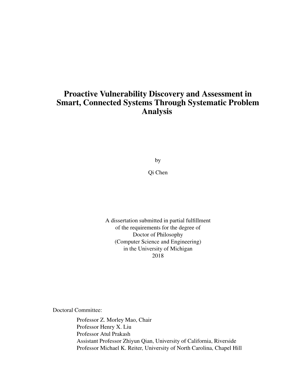 Proactive Vulnerability Discovery and Assessment in Smart, Connected Systems Through Systematic Problem Analysis