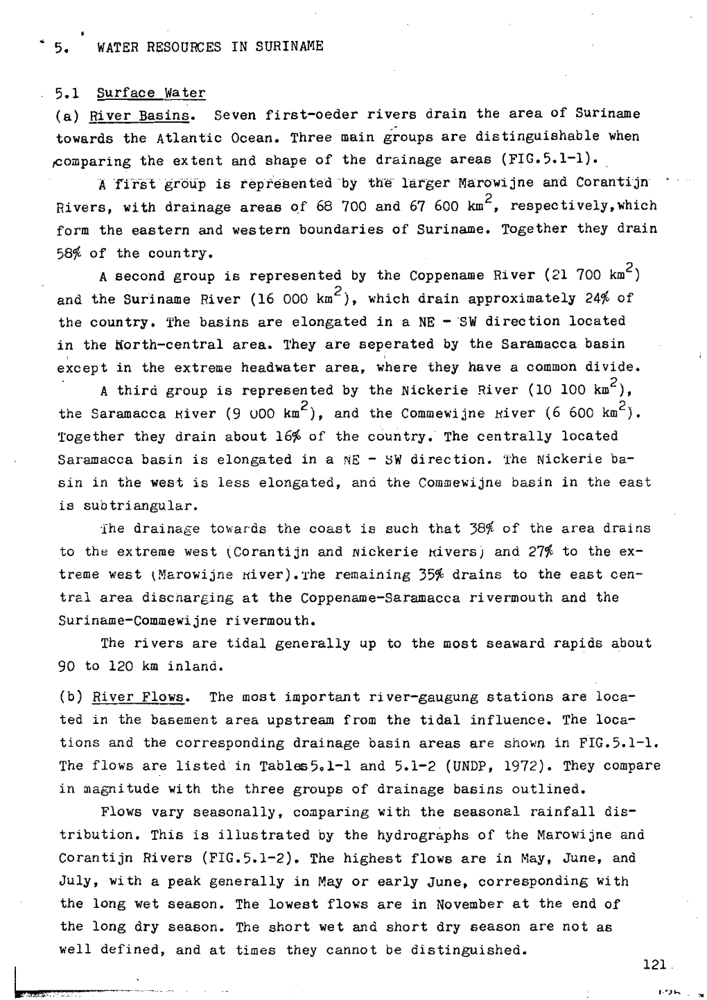 • 5. WATER RESOURCES in SURINAME 5.1 Surface Water (A