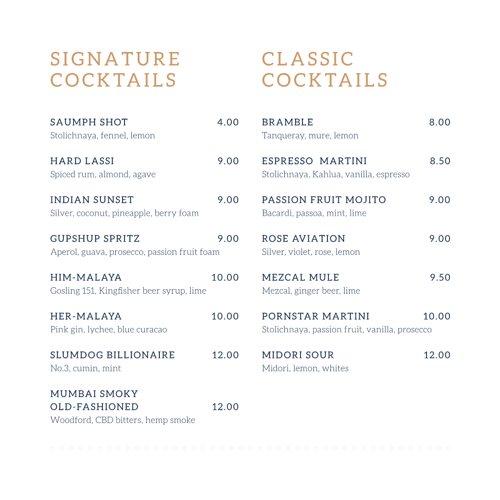 Signature Cocktails Classic Cocktails