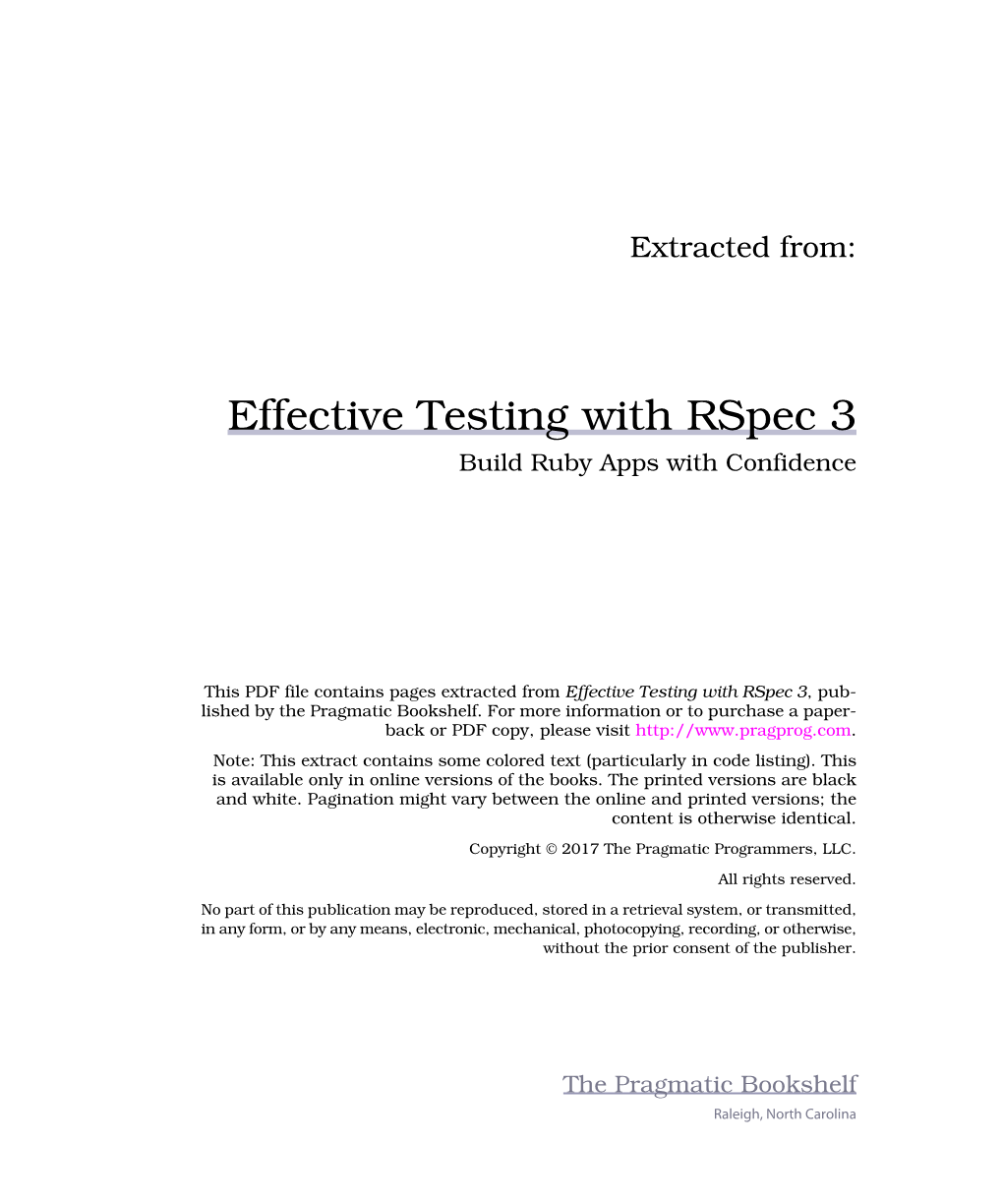 Effective Testing with Rspec 3 Build Ruby Apps with Confidence
