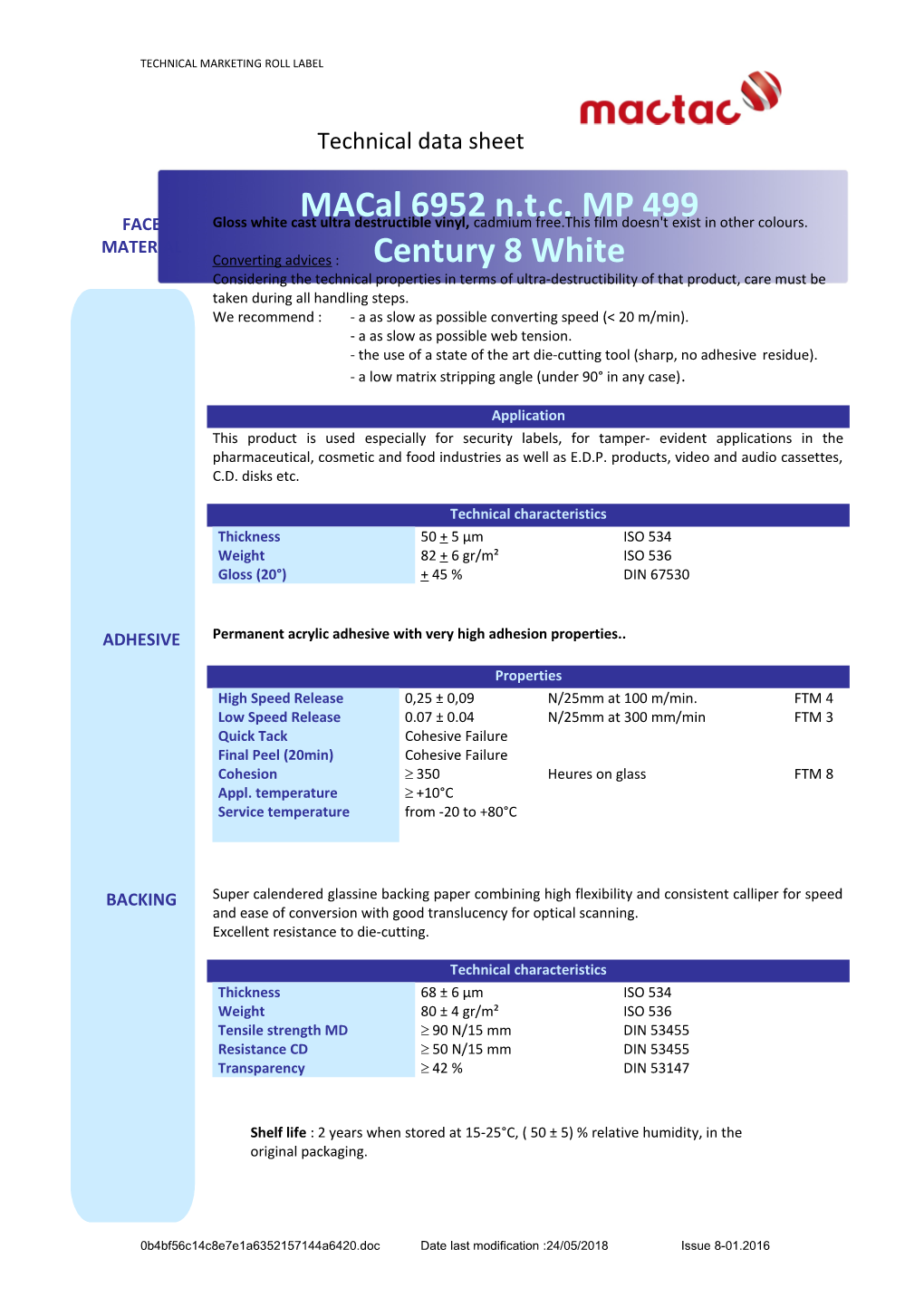 Technical Marketing Roll Label