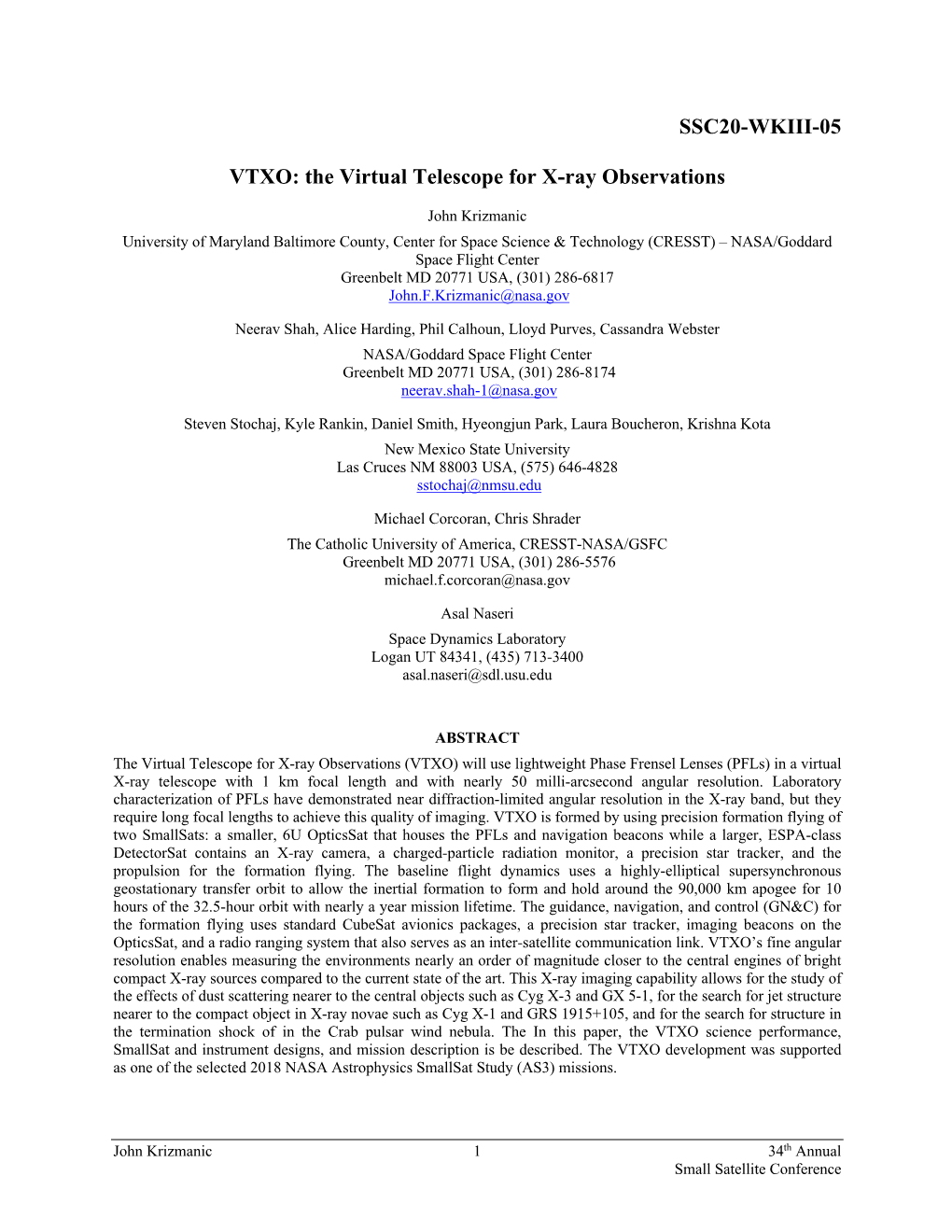 SSC20-WKIII-05 VTXO: the Virtual Telescope for X-Ray Observations