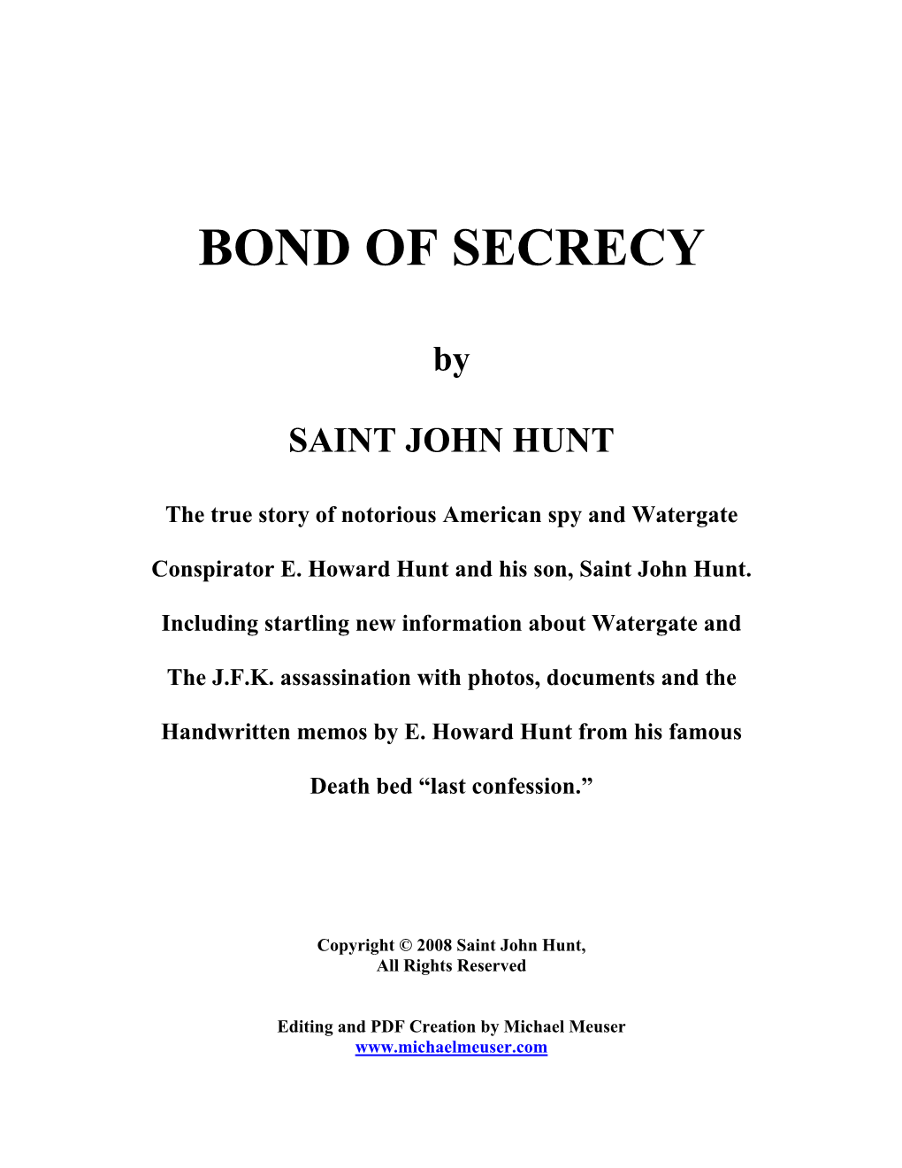 Bond of Secrecy