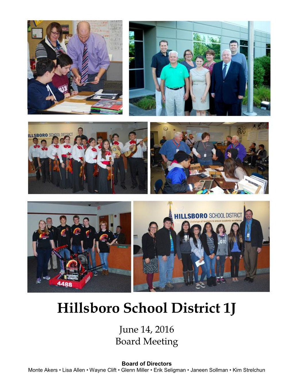 Hillsboro School District 1J June 14, 2016 Board Meeting