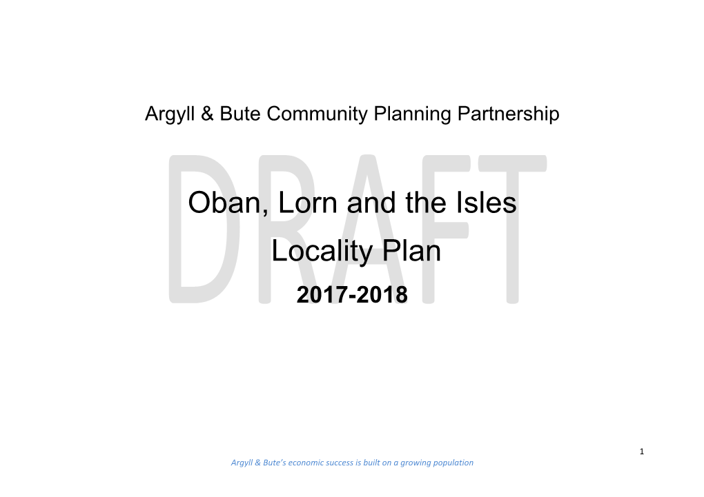 Oban, Lorn and the Isles Locality Plan 2017-2018