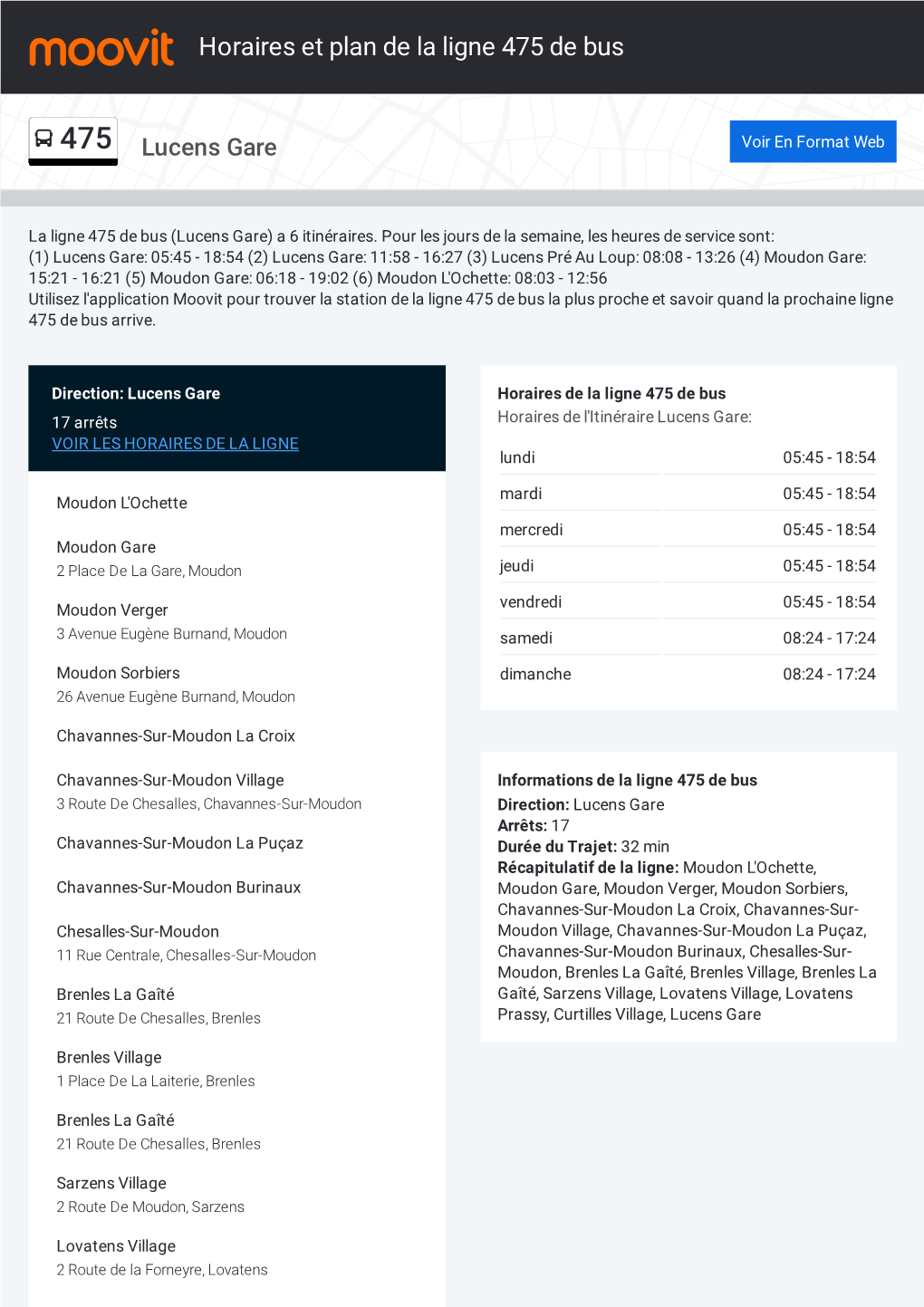 Horaires Et Trajet De La Ligne 475 De Bus Sur Une Carte