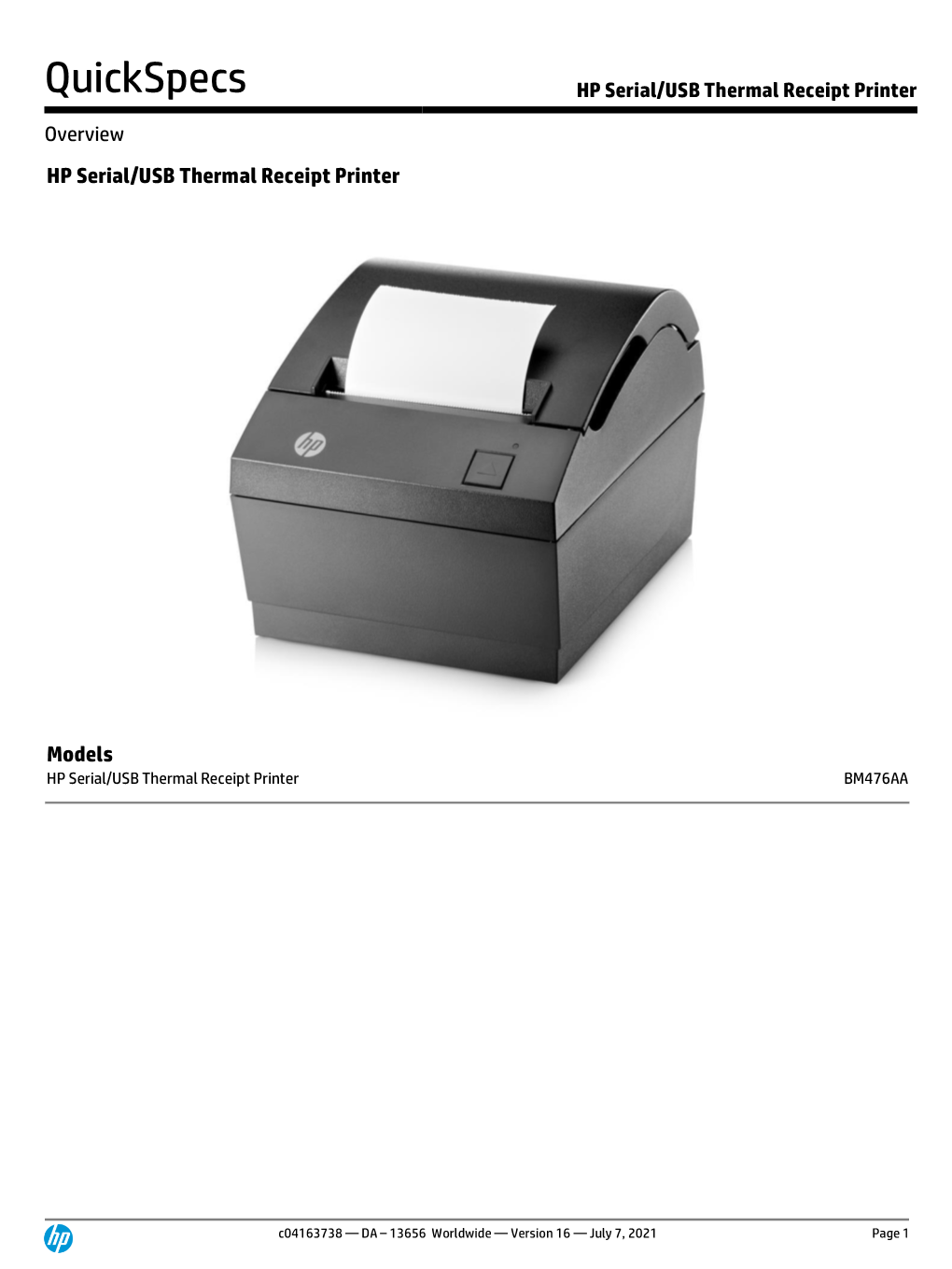 HP Serial-USB Thermal Receipt Printer