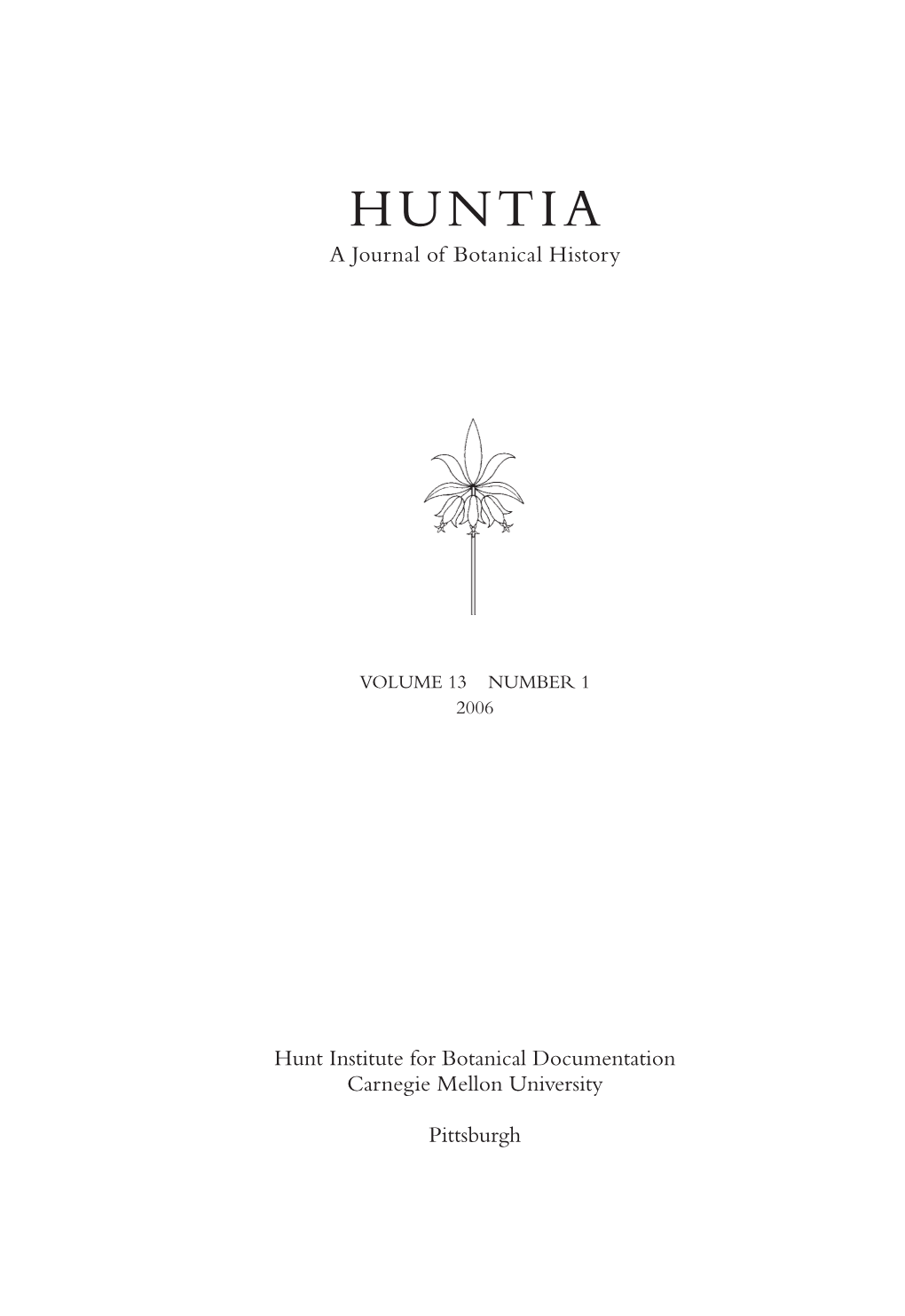 HUNTIA a Journal of Botanical History