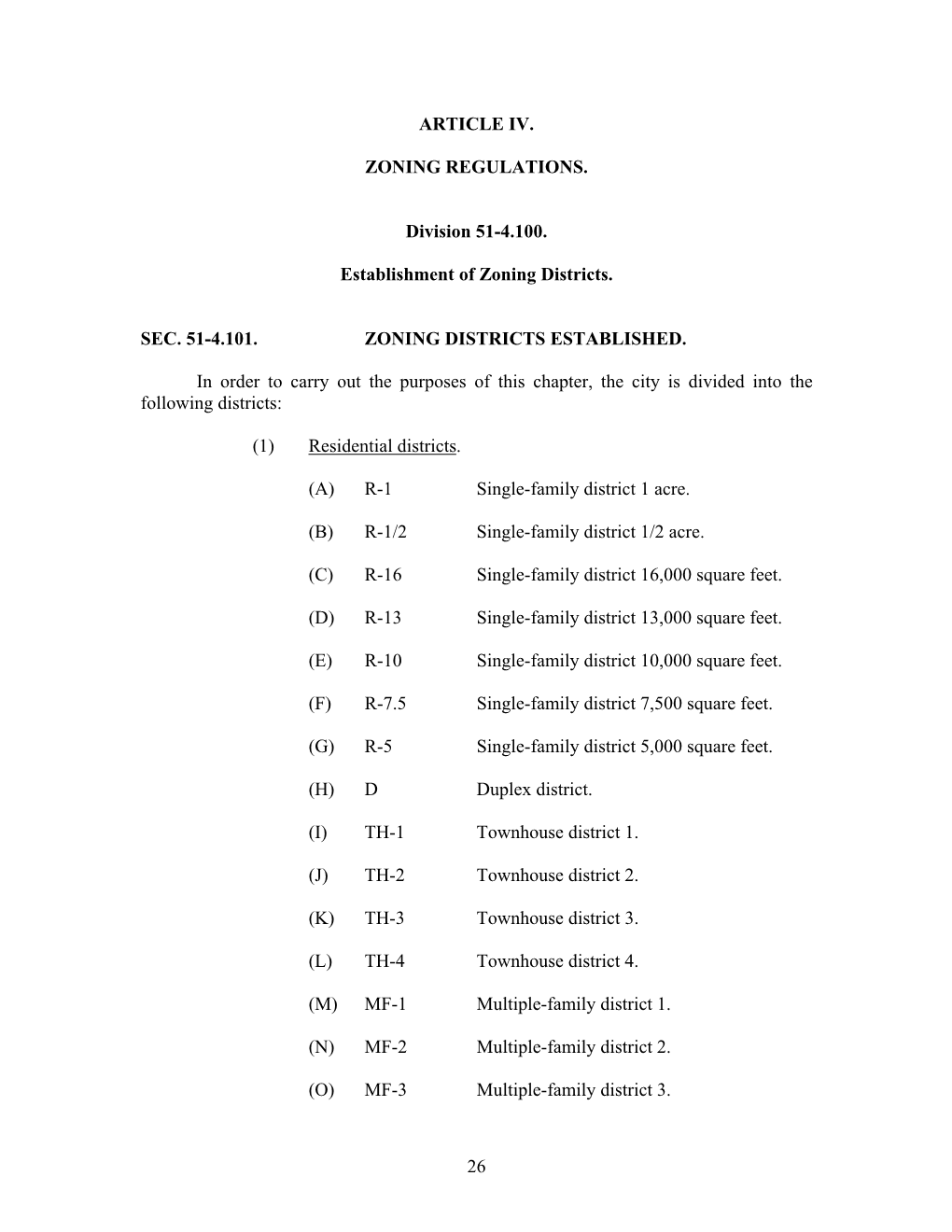 Article Iv. Zoning Regulations