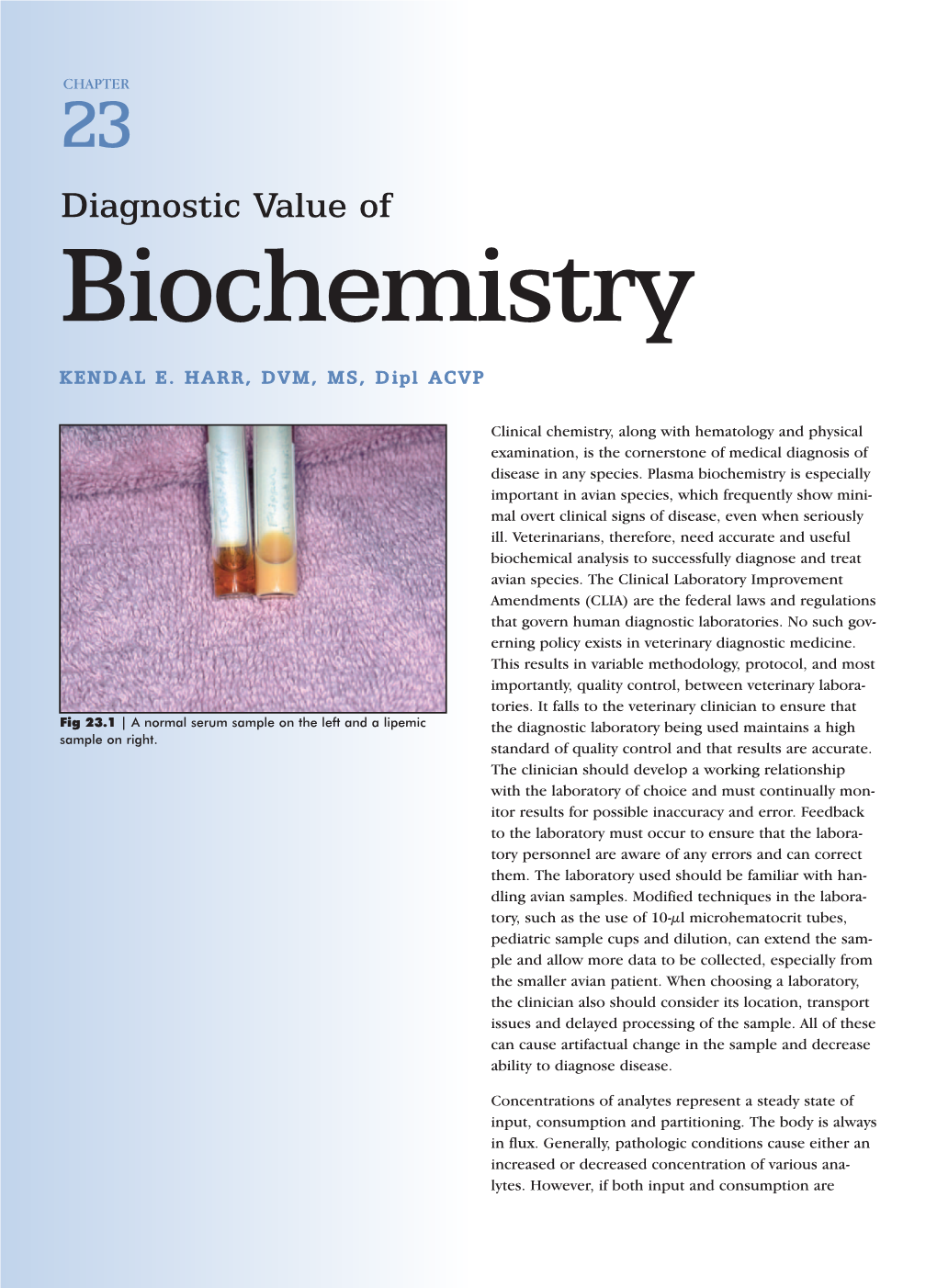 Diagnostic Value of Biochemistry