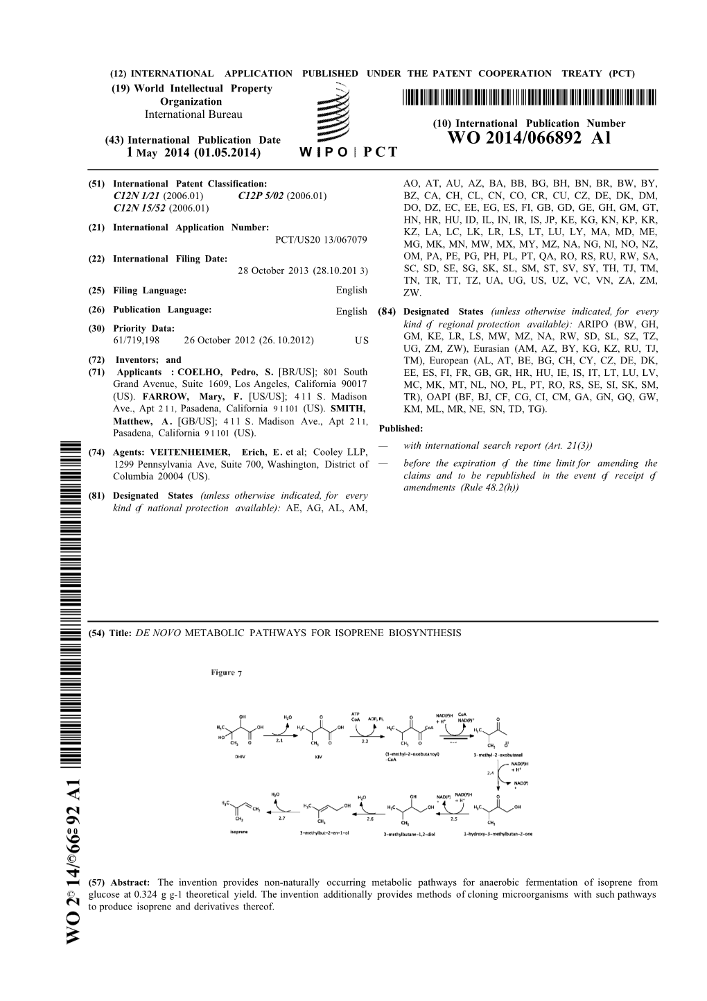 WO 2014/066892 Al 1 May 2014 (01.05.2014) W P O P C T