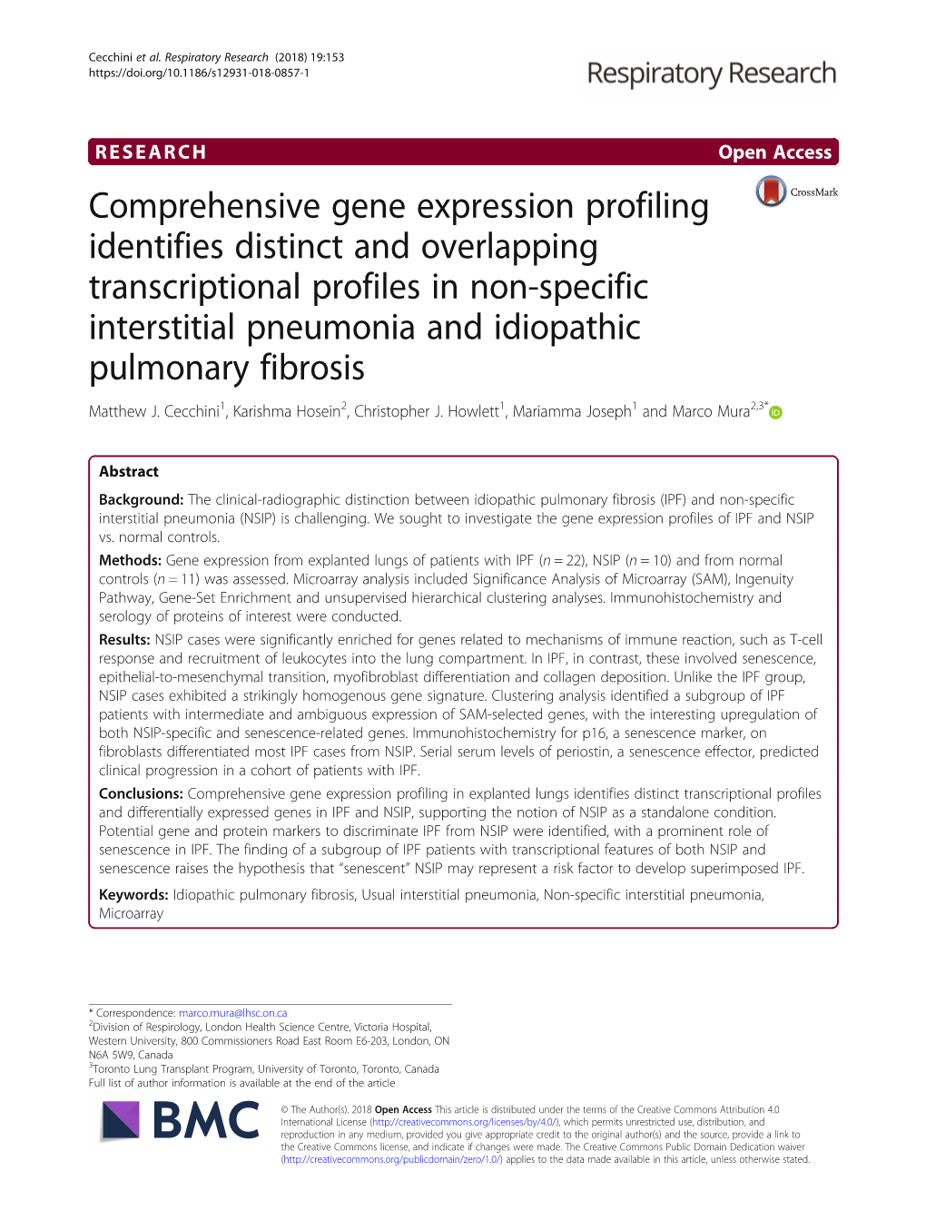 Comprehensive Gene Expression Profiling Identifies Distinct And