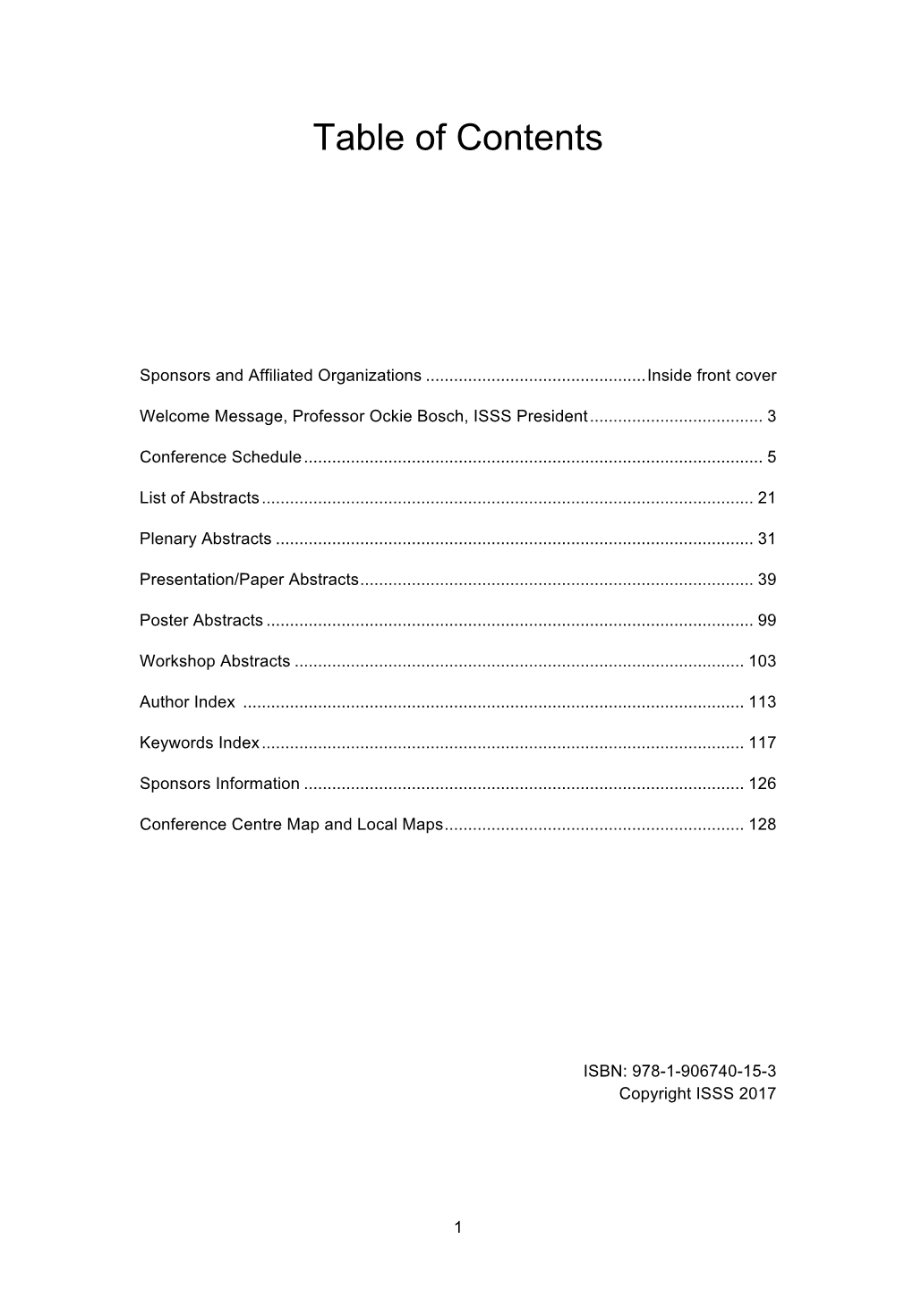 Table of Contents