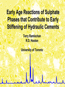 Early Age Reactions of Sulphate Phases That Contribute to Early Stiffening of Hydraulic Cements