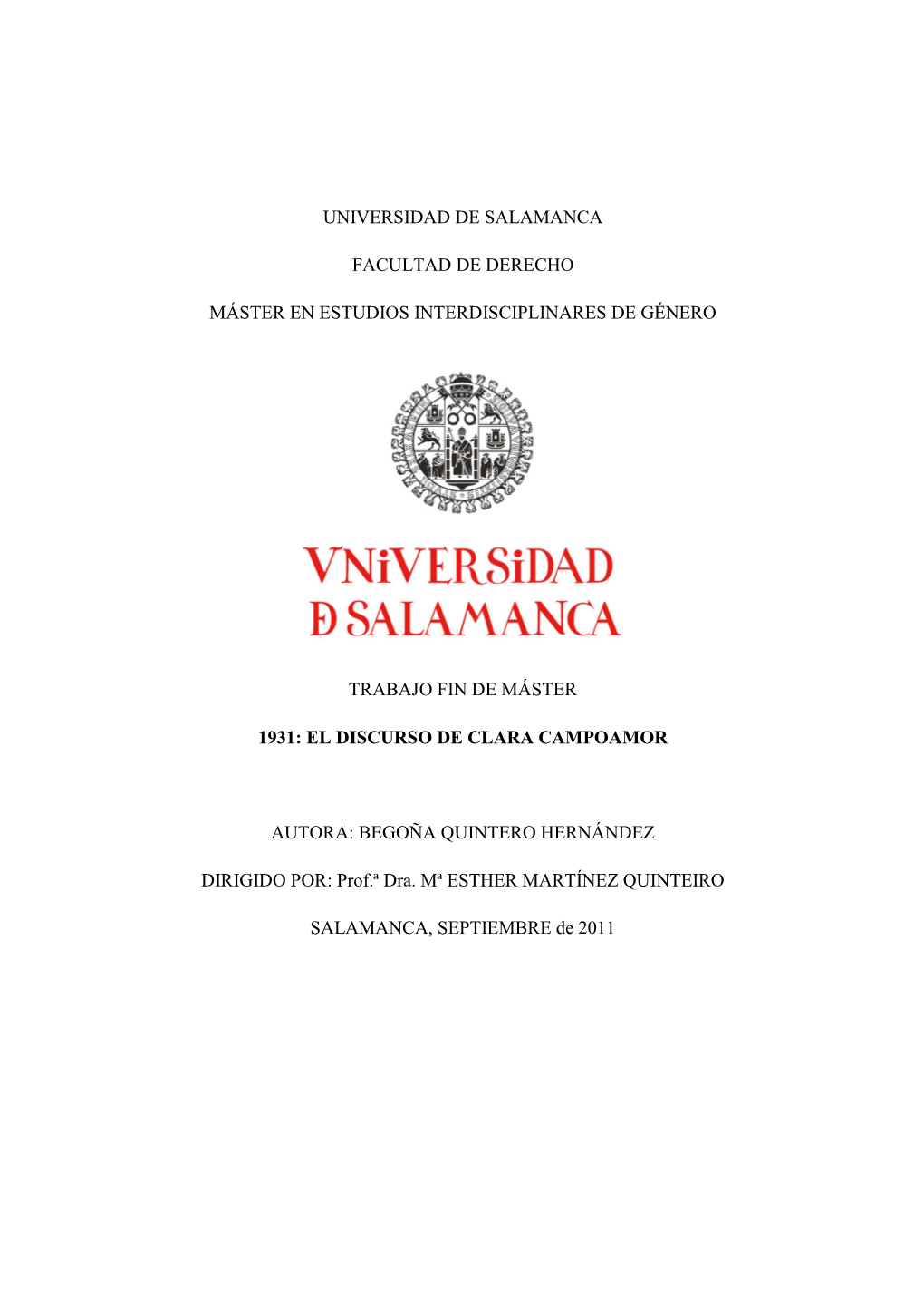 Universidad De Salamanca Facultad De Derecho