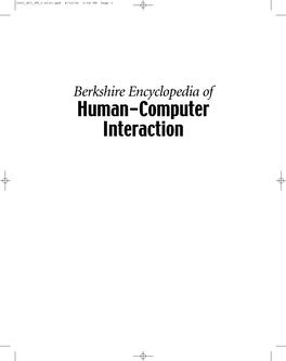 Human-Computer Interaction 00V1 HCI FM I-Xliv.Qxd 8/16/04 5:58 PM Page Ii 00V1 HCI FM I-Xliv.Qxd 8/16/04 5:58 PM Page Iii