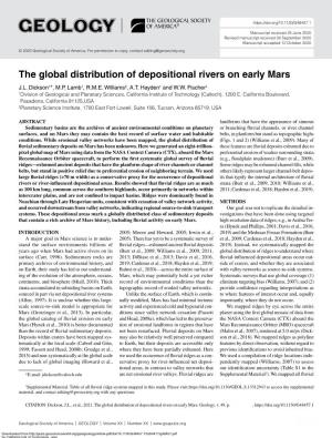 The Global Distribution of Depositional Rivers on Early Mars J.L