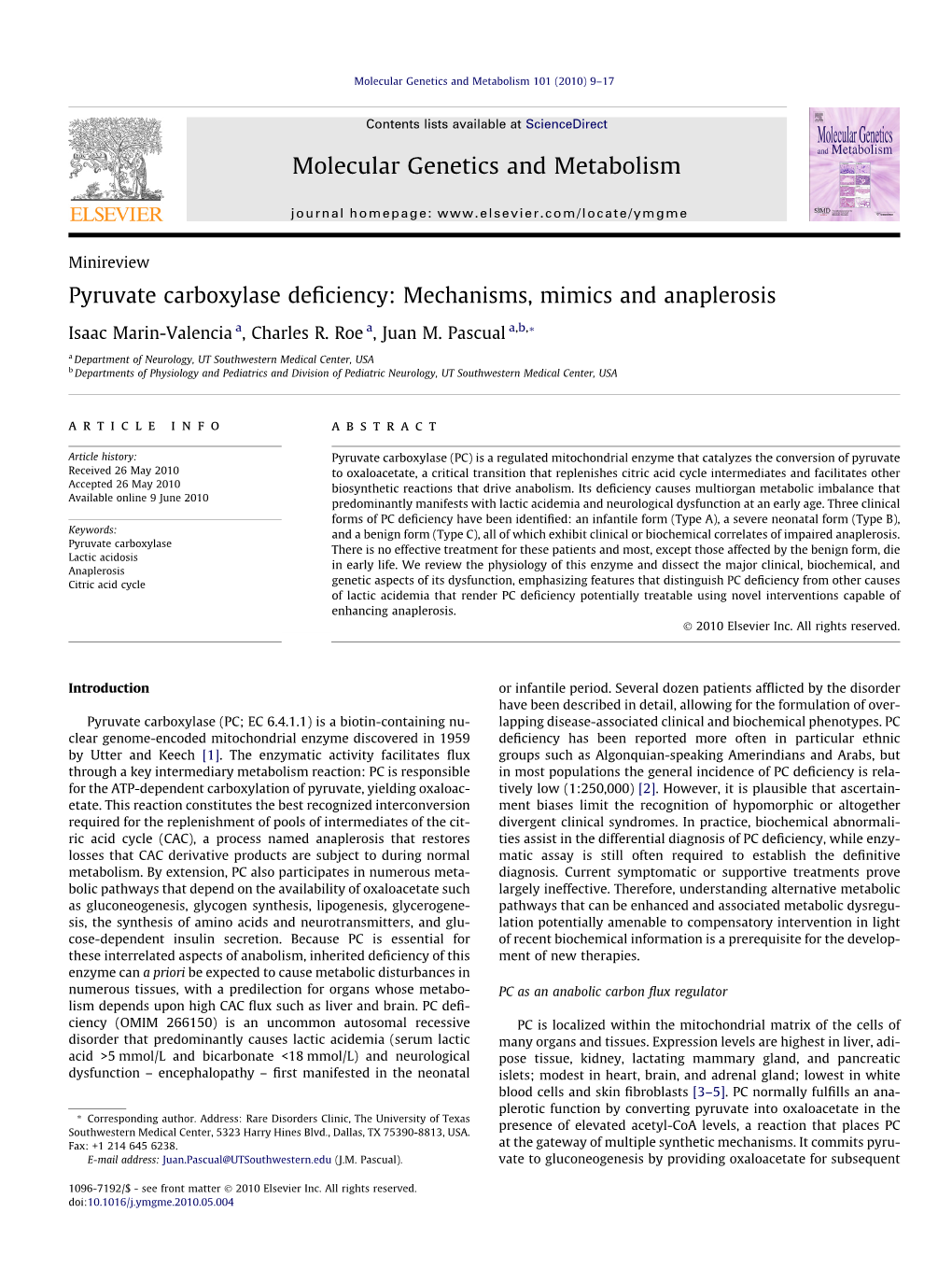 Pyruvate Carboxylase Deficiency: Mechanisms, Mimics and Anaplerosis