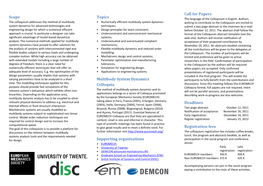 Scope Topics Multibody System Dynamics Colloquia Supporting