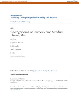 Crater Gradation in Gusev Crater and Meridiani Planum, Mars J