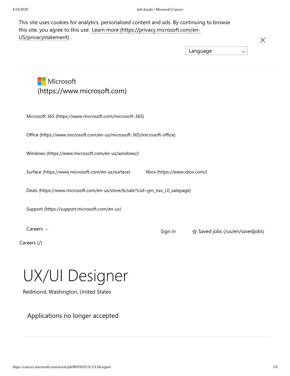 UX/UI Designer Redmond, Washington, United States
