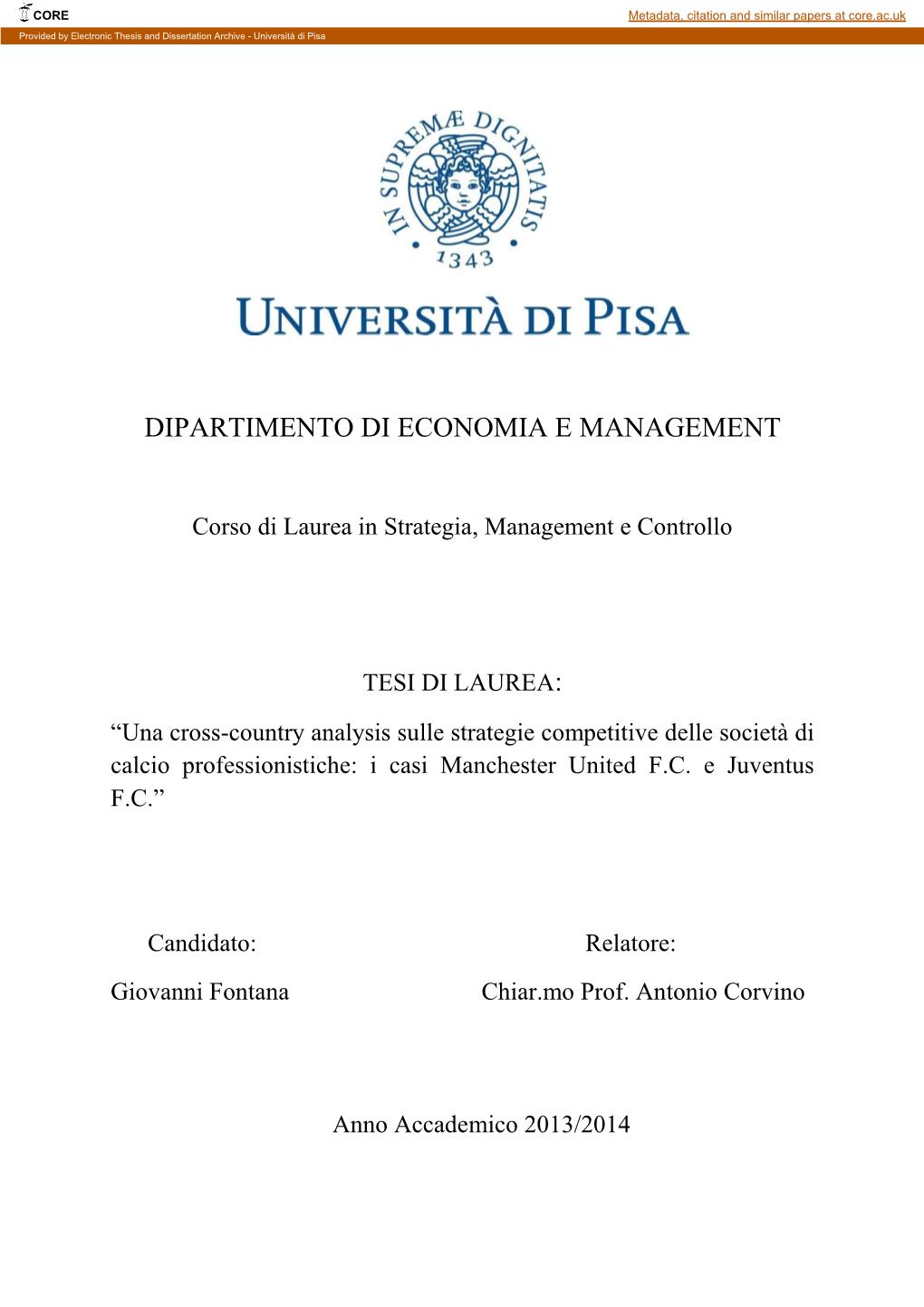 Dipartimento Di Economia E Management