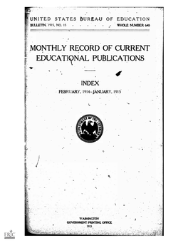Imonthly Record of Current Educational Publications