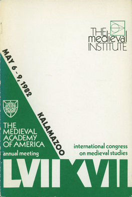 17Th International Congress on Medieval Studies