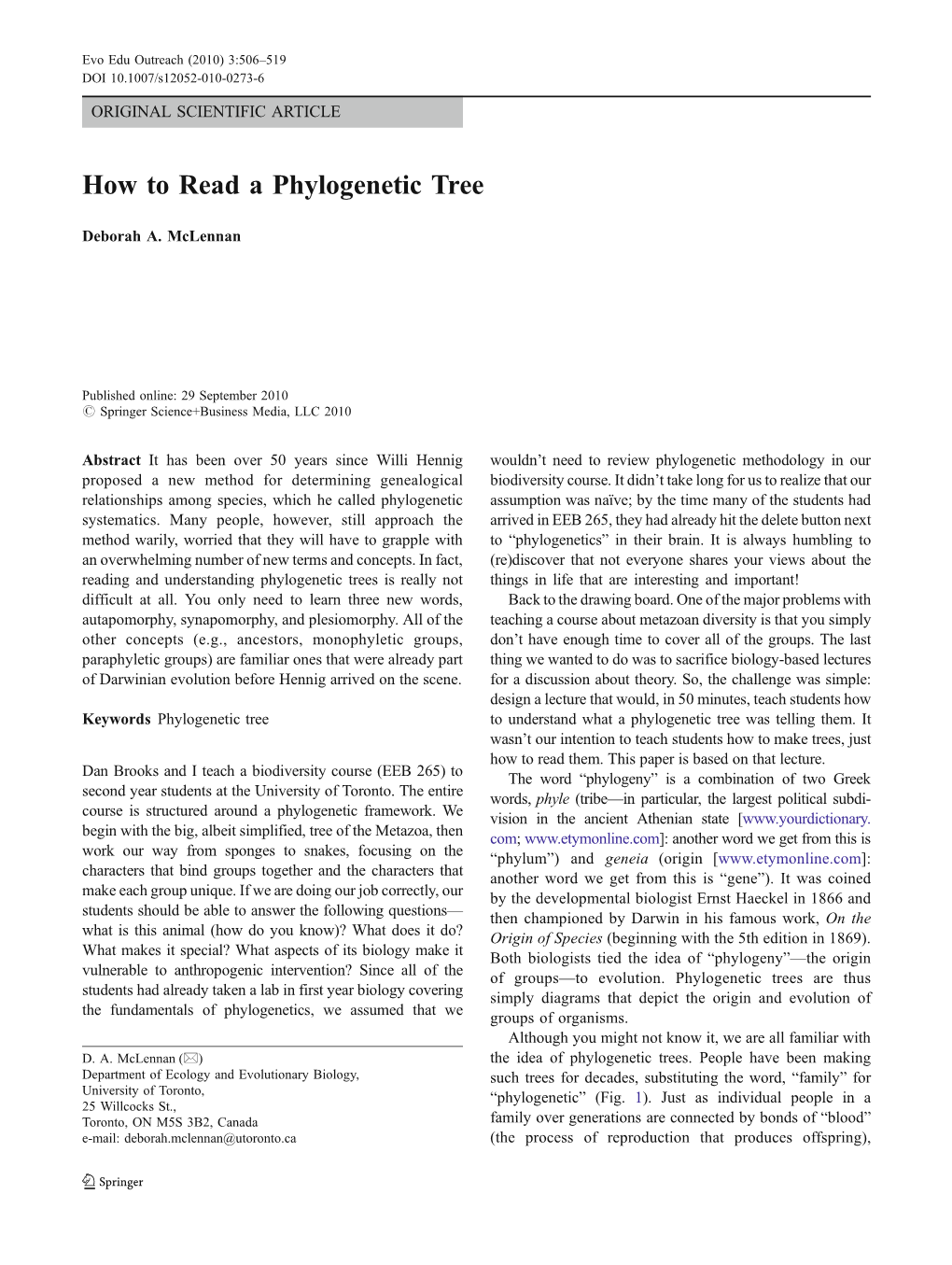 How to Read a Phylogenetic Tree