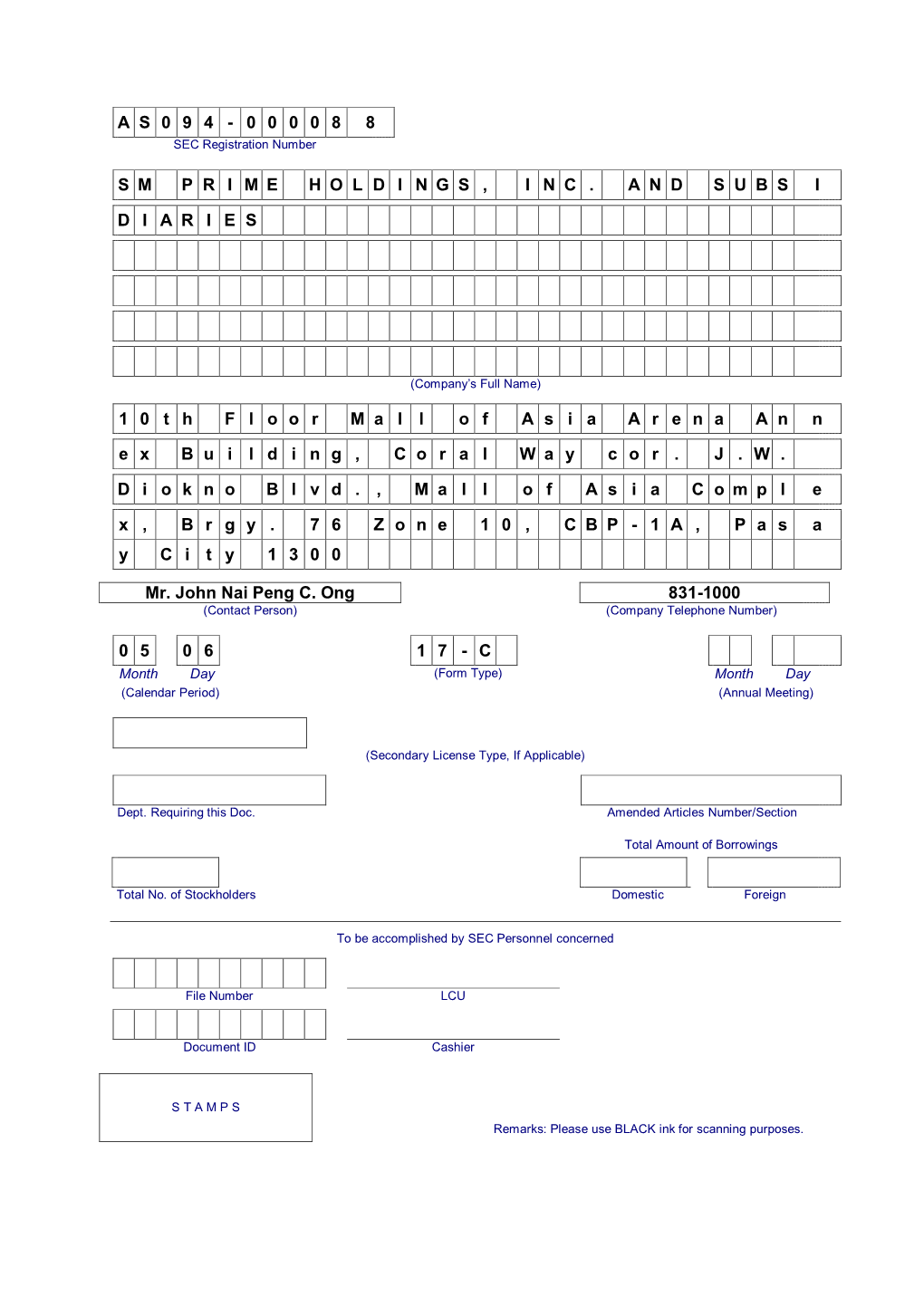 A S 0 9 4 - 0 0 0 0 8 8 SEC Registration Number